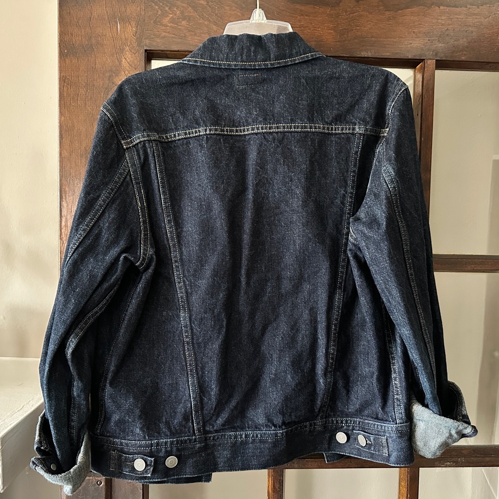 Jcrew Dark Indigo Denim Trucker Jacket